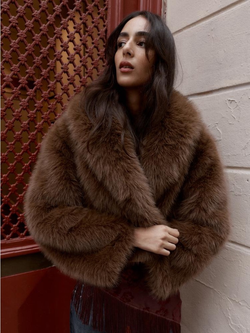 ZARA SHORT FAUX FUR COAT